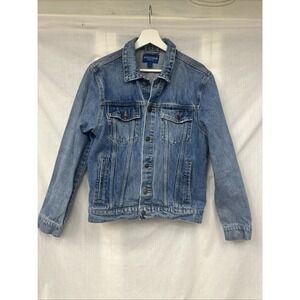 Vintage Y2K Arizona Jean Co Men's Medium Denim Jacket Metal Button-Up Distressed
